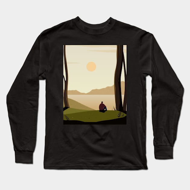 Waiting Under The Sun Long Sleeve T-Shirt by Zakaria Azis